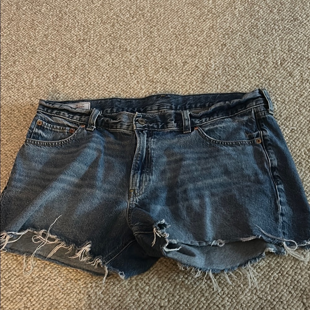 GAP Blue Jean Shorts Distressed Raw-Edge